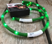 Lichtgevende halsband oplaadbaar groen