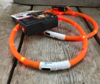 Lichtgevende halsband oplaadbaar oranje