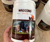 Wagging herbs dog